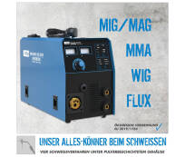 Güde Inverter Schweißgerät Uni-Mig 165 SYN inkl. Schweissdraht und Schweißhelm