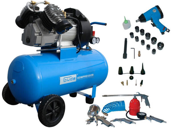 Güde Druckluft Kompressor 400/10/50 inkl. Druckluftset 26-teilig