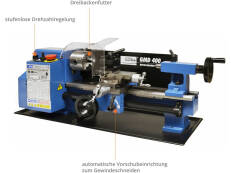 Güde Drehmaschine Metalldrehmaschine Drehbank Tischdrehbank GMD 400 bis 300mm