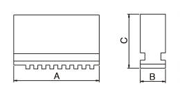 BERNARDO Backen für 3-Backenfutter DK11 Weiche Monoblockbacken DSJ-DK11-125