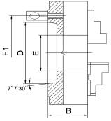 BERNARDO 3-Backenfutter aus Stahl Präzisions-3-Backenfutter PO3-250/D6