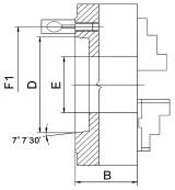 BERNARDO 3-Backenfutter aus Guss Standard-3-Backenfutter PS3-160/D4