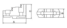 BERNARDO Backen für 3-Backenfutter PS3 / PO3 Umkehr-Aufsatzbacken TJ-PS3-160