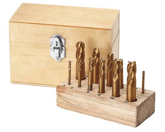 BERNARDO Fräswerkzeuge Kombi-Fräserkassette, TiN-beschichtet 12-tlg.