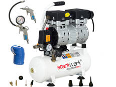 Starkwerk Flüster Silent Druckluft Kompressor SW 210/8 Ölfrei SET