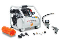 Starkwerk Flüsterkompressor Druckluftkompressor Kompressor Silent SW 255/08 ölfrei inkl. SET
